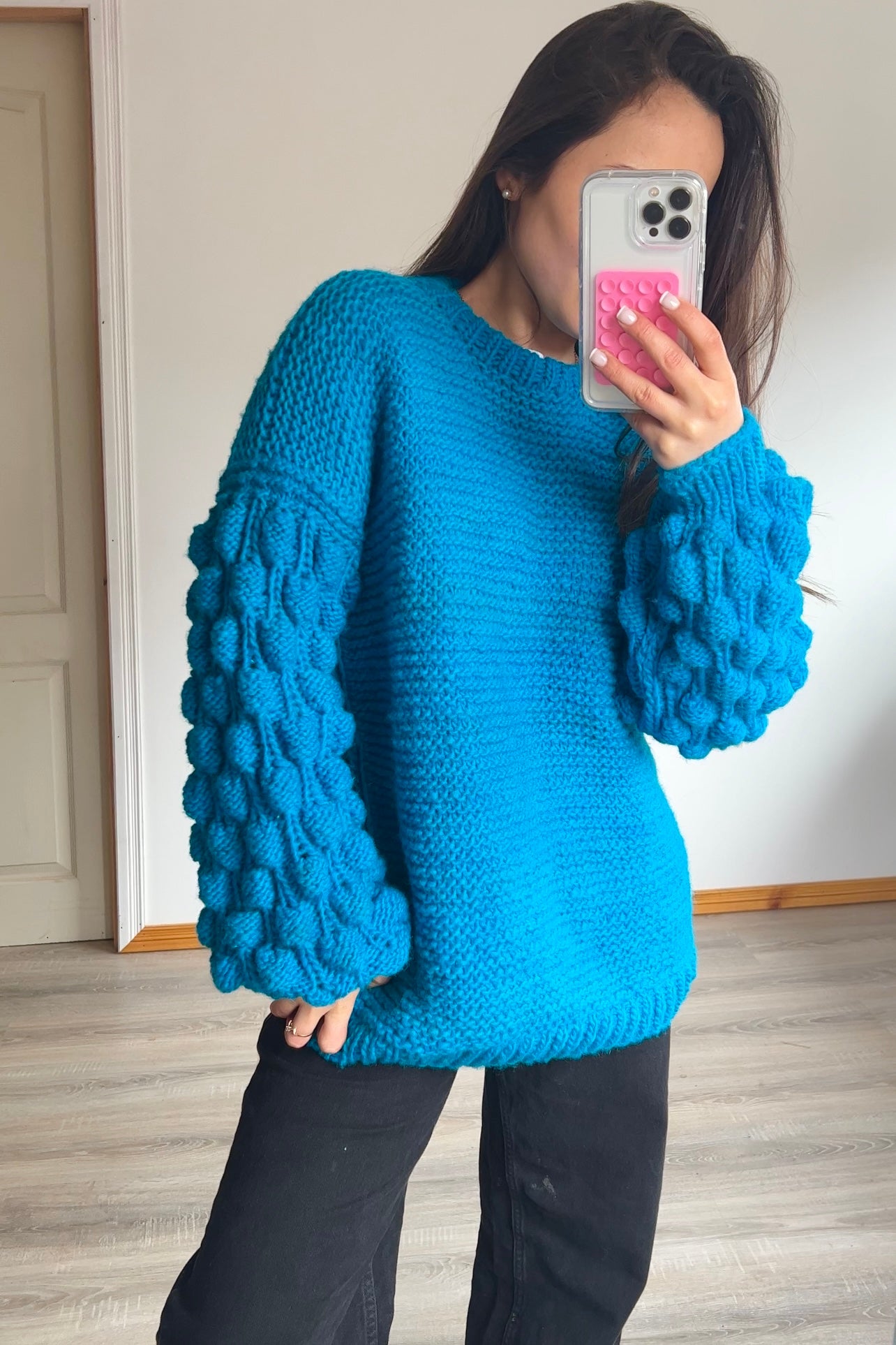 Bubble knit Turquesa