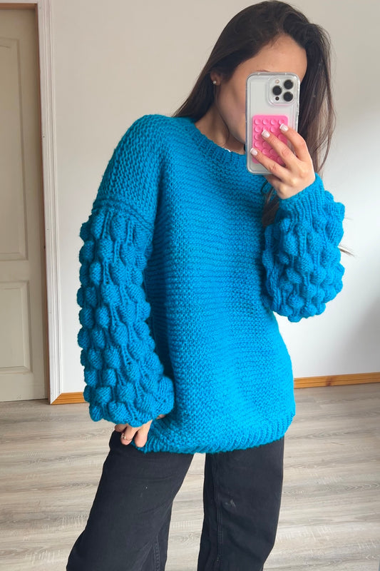 Bubble knit Turquesa