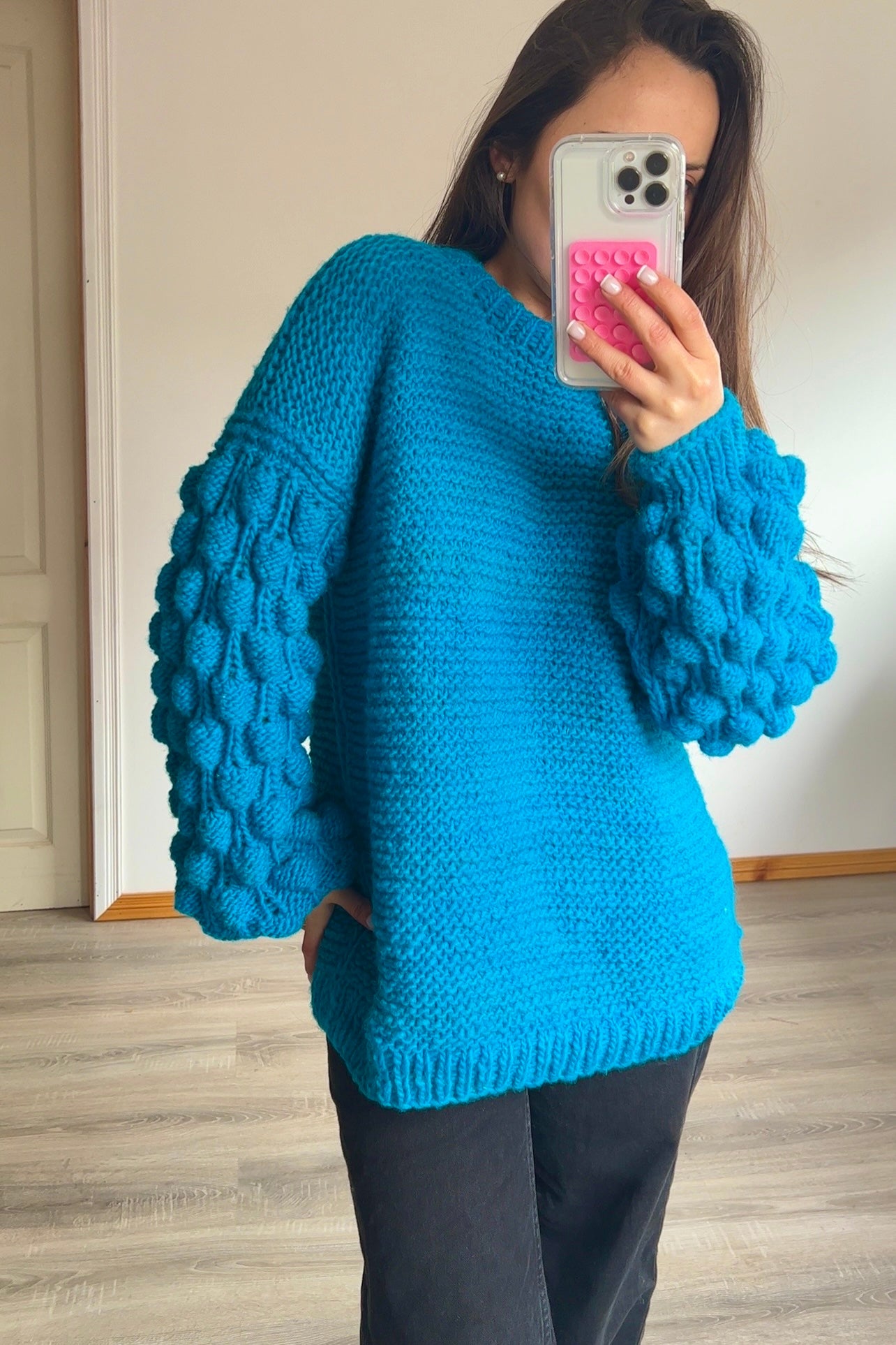 Bubble knit Turquesa