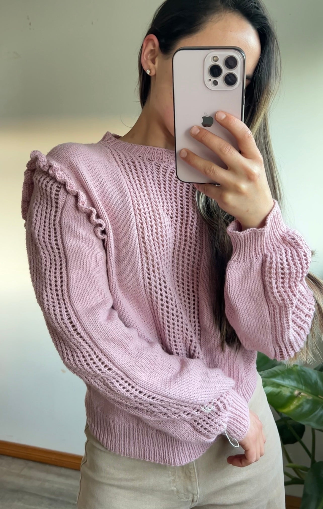 sweater vuelos lila algodón