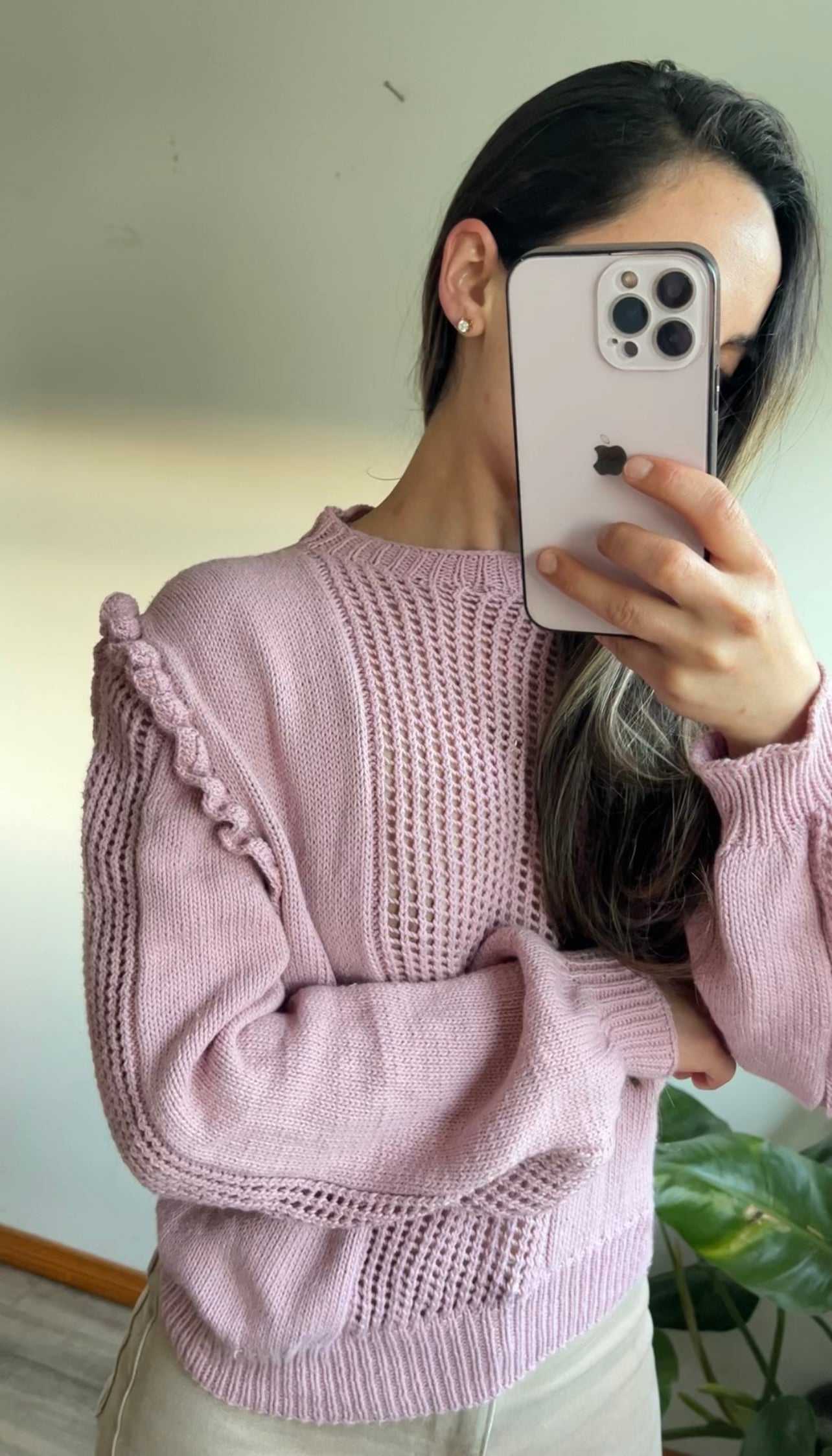 sweater vuelos lila algodón