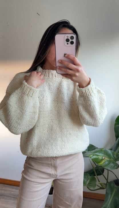 sweater crudo tejido jersey