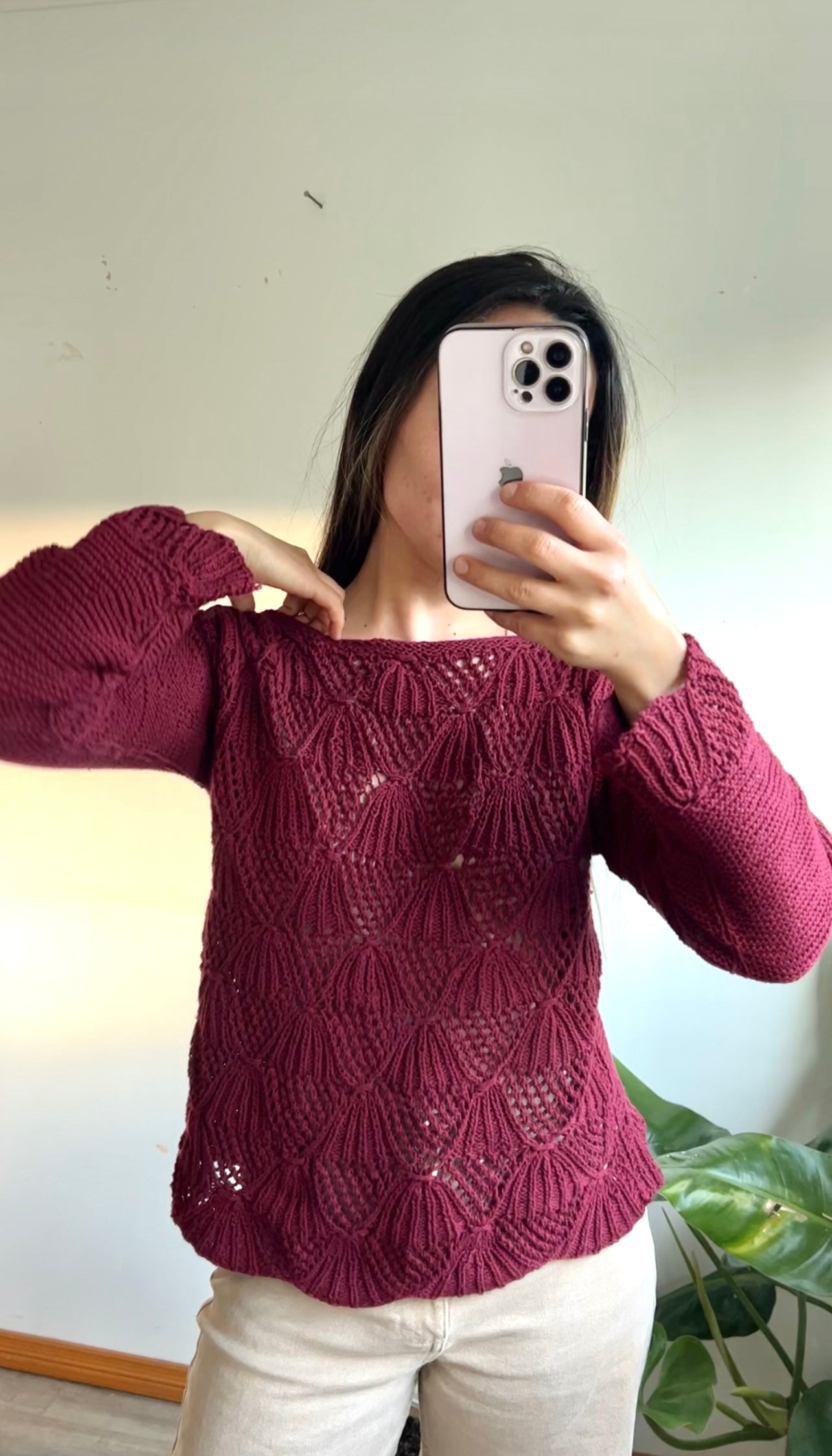 sweater abanico algodón tejido