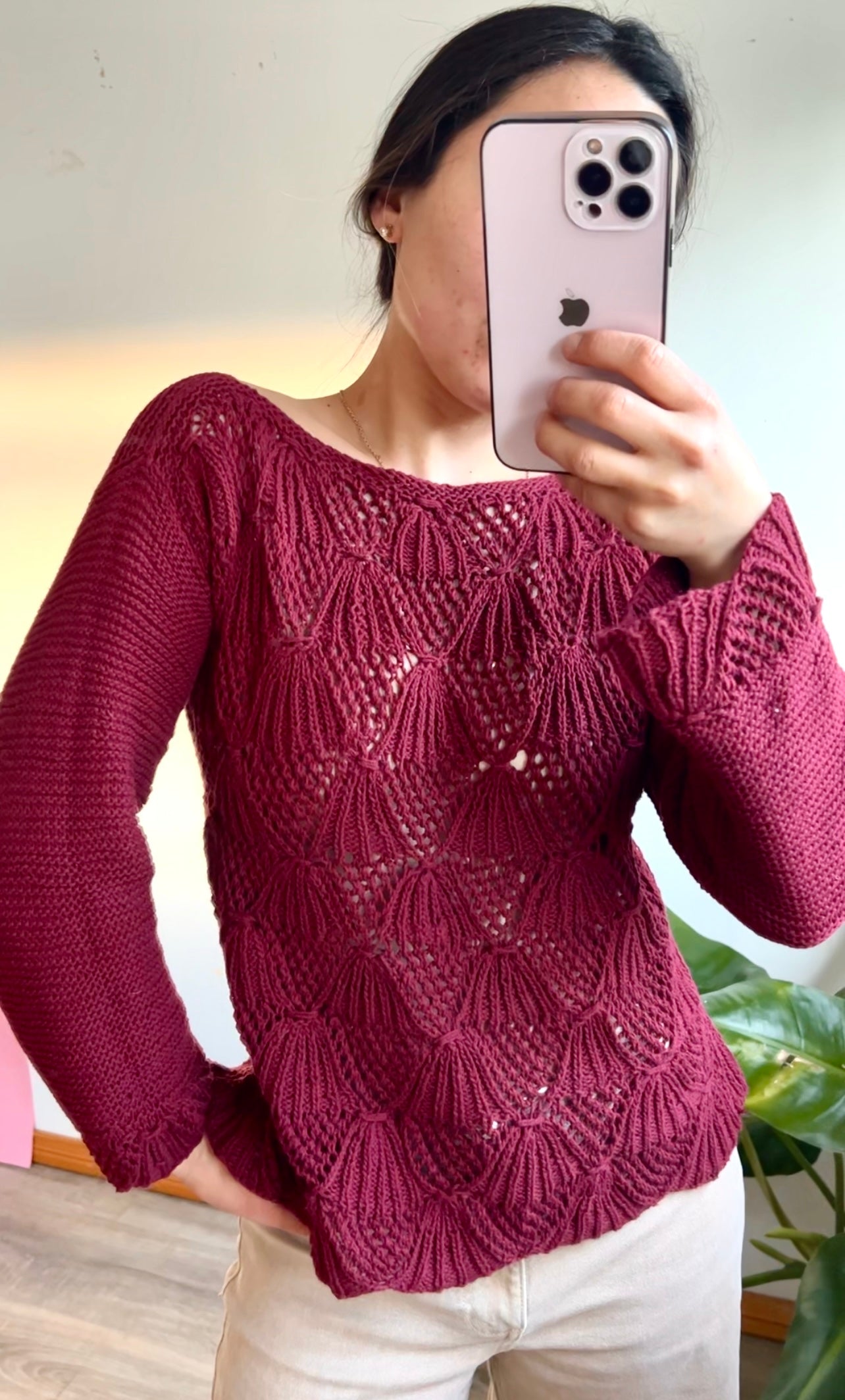 sweater abanico algodón tejido