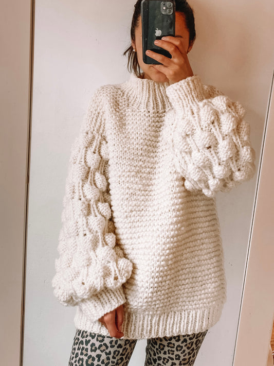 BUBBLE KNIT ™ - Sweater lana de oveja natural