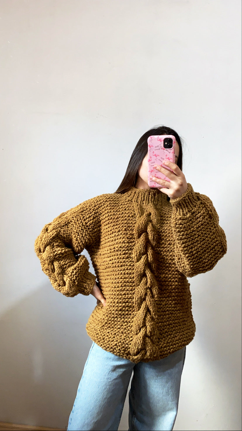 Sweater teñido con cebolla