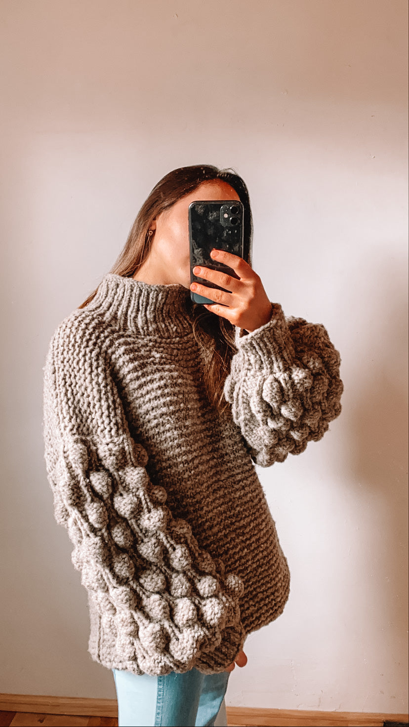 Bubble knit gris perla