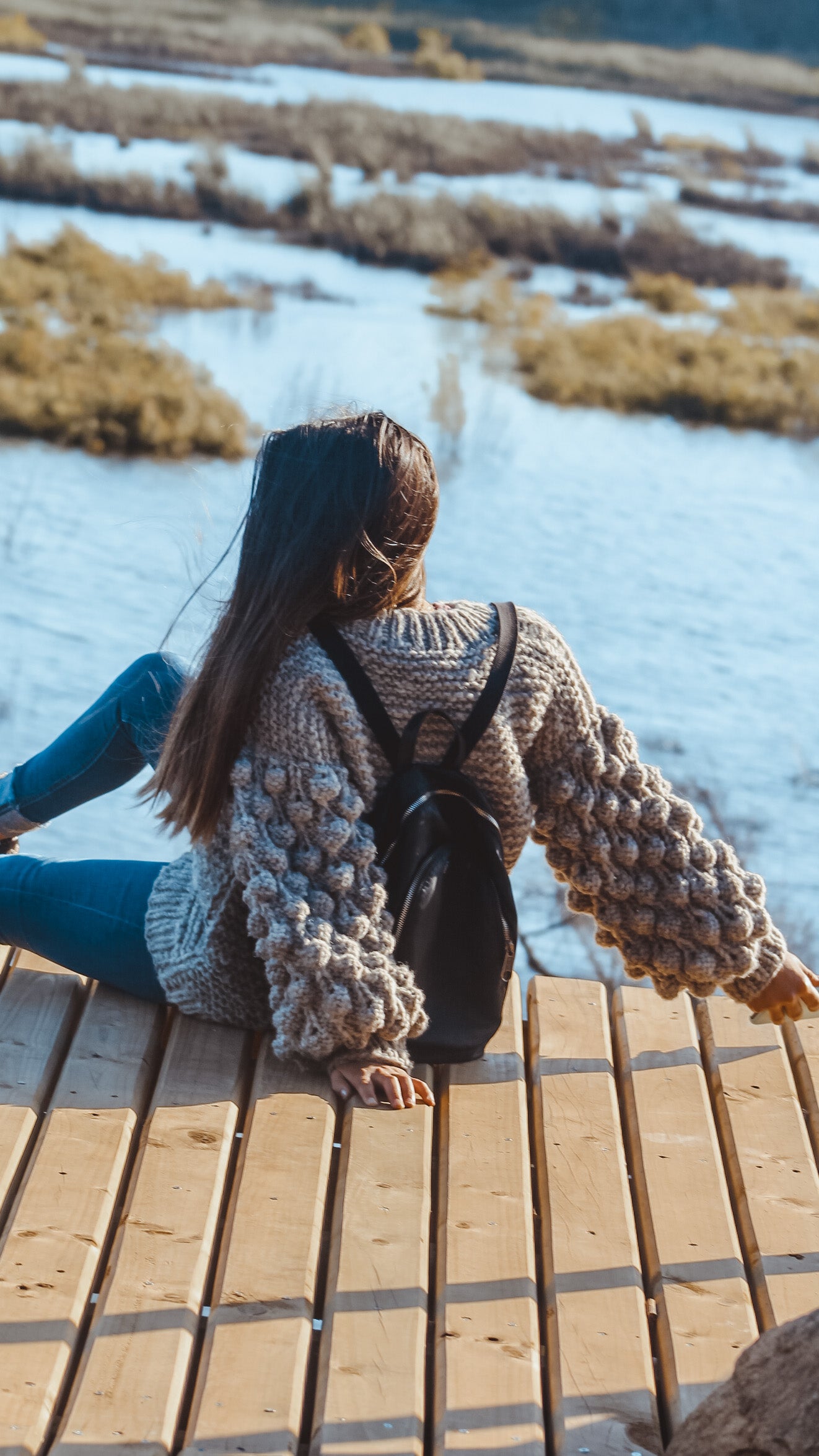 Bubble knit gris perla