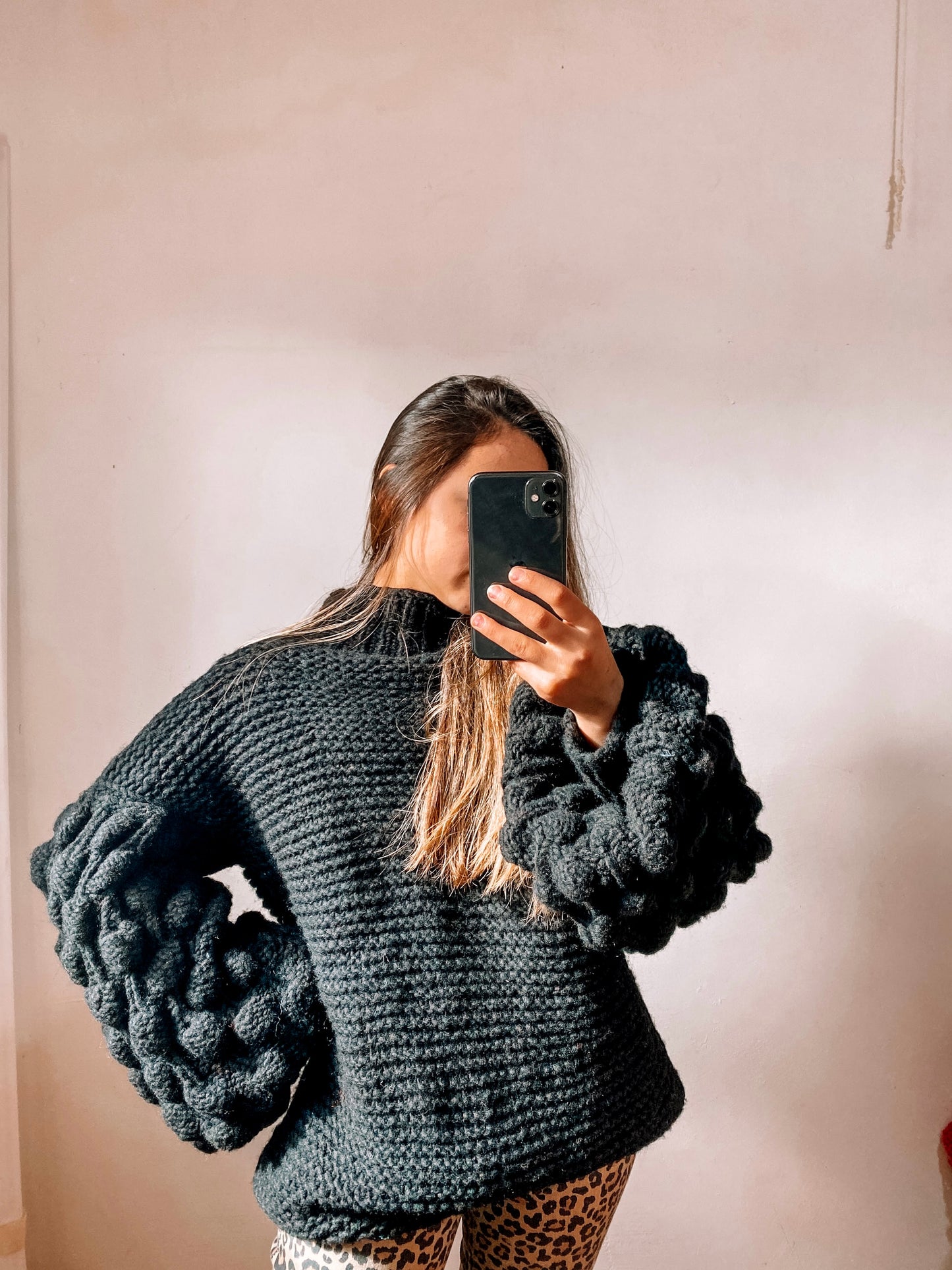 sweater Bubble knit black